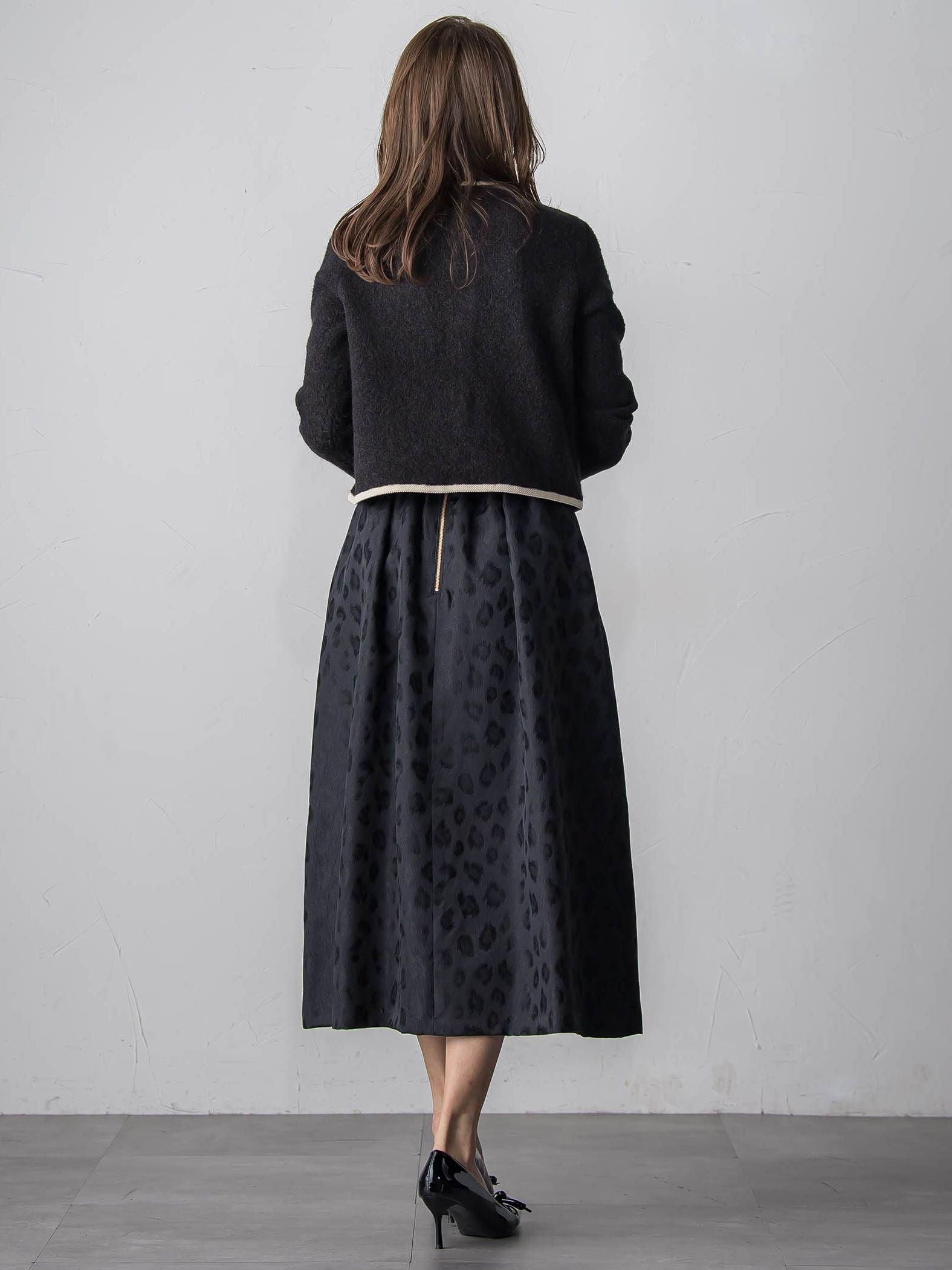 【WEB限定】レオパードジャガードスカート