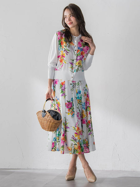 ビッグフラワーブーケカーディガン