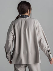 【新色追加】サーモサキソニーバックタックスキッパーブラウス≪洗濯機で洗える≫