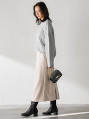 【WEB限定】フェイクスエードナロースカート≪セットアップ対応/洗える≫