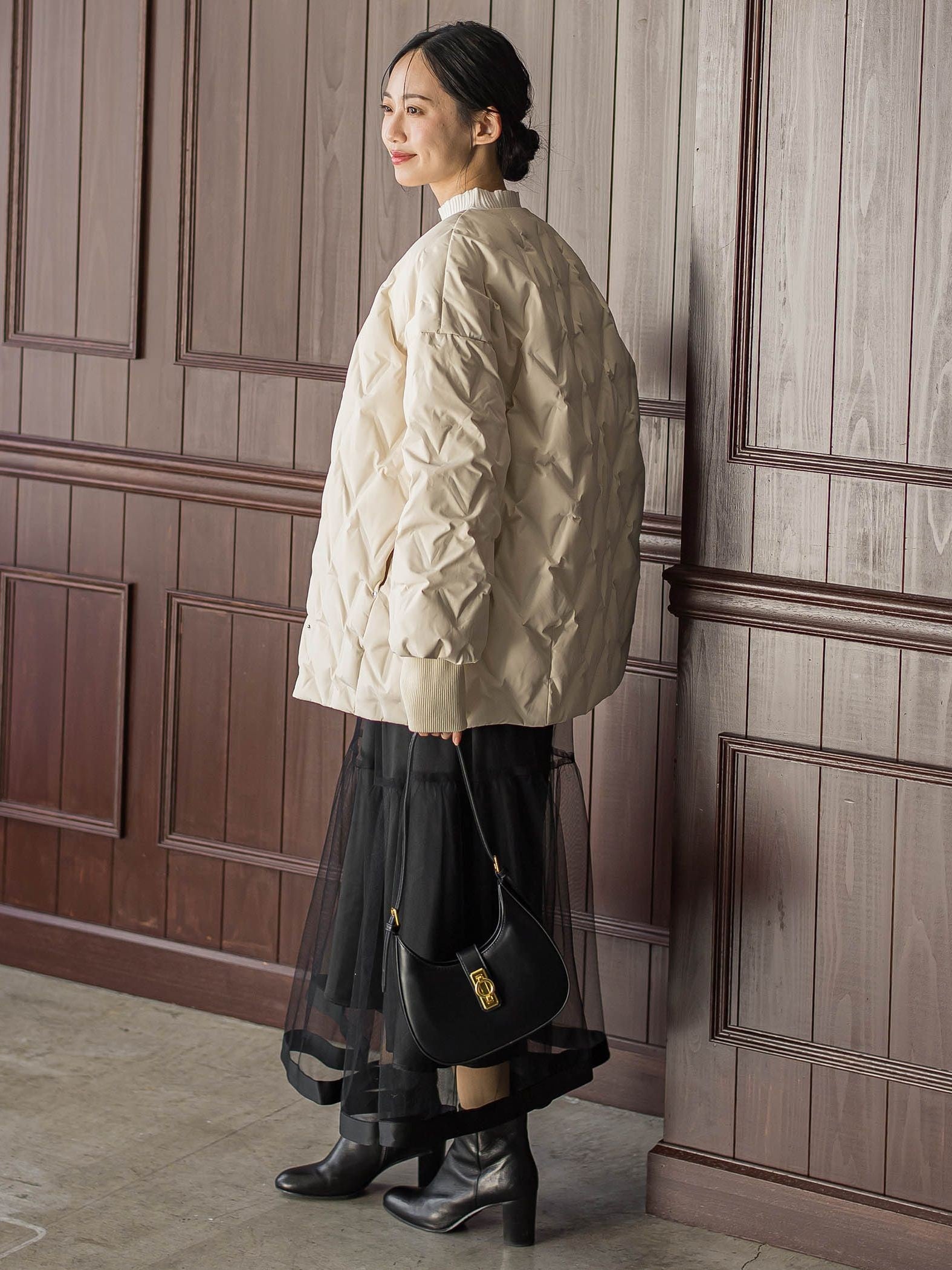 ステッチレスダウンコート