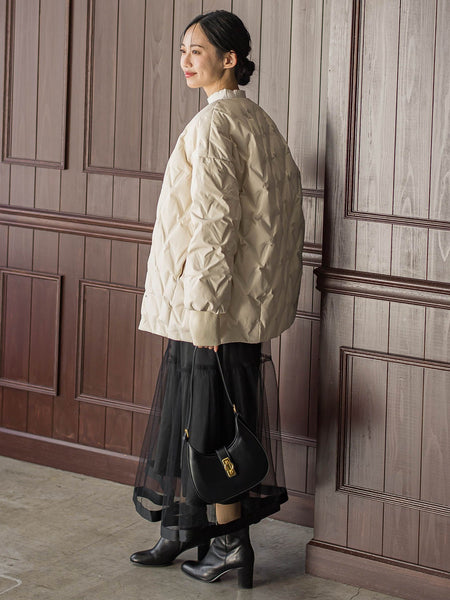ステッチレスダウンコート