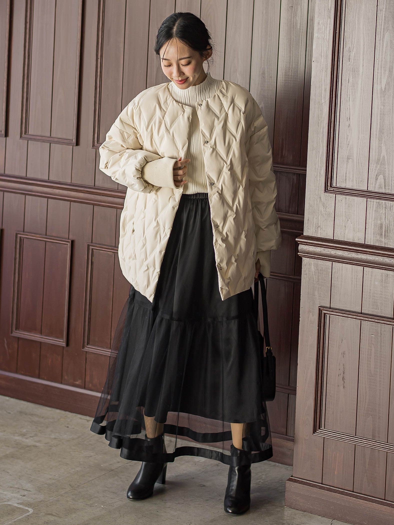 ステッチレスダウンコート