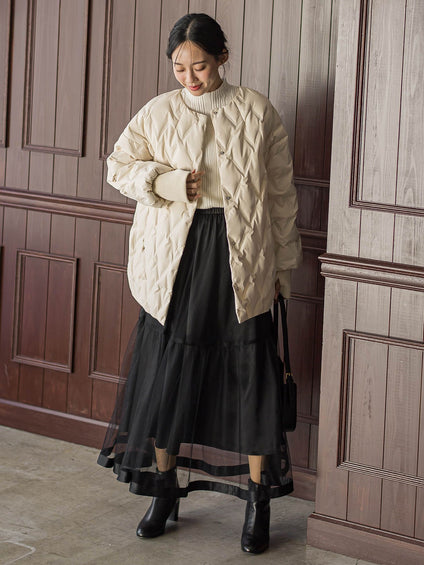 ステッチレスダウンコート