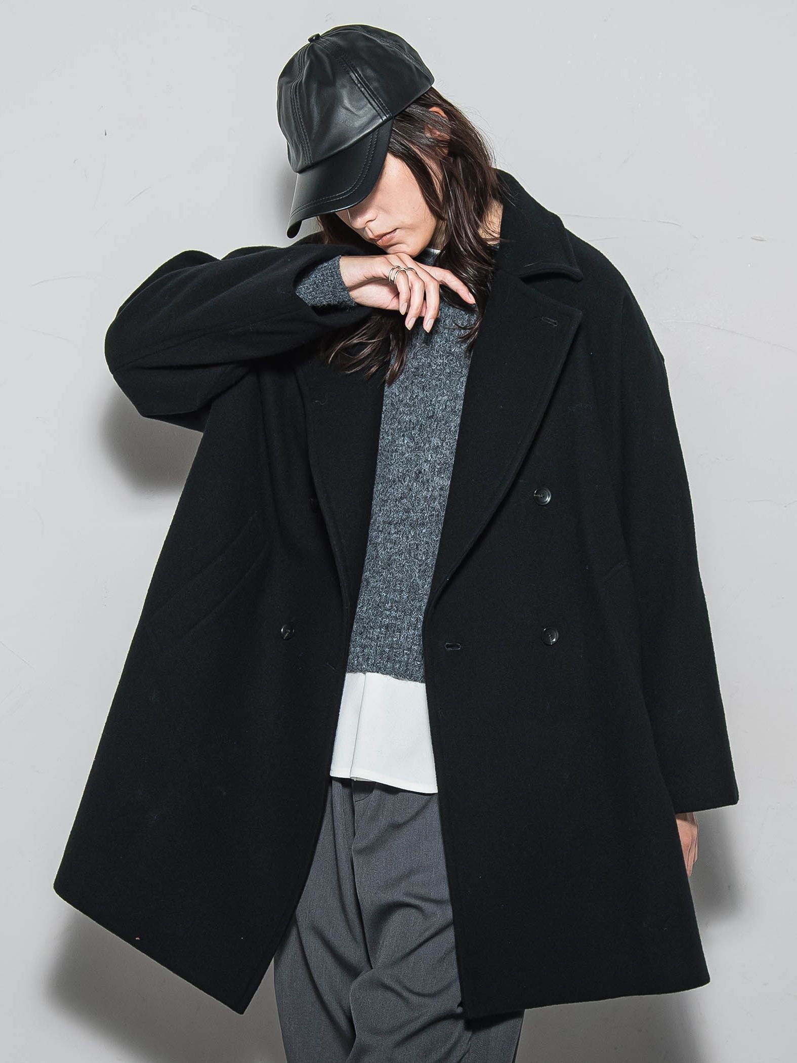 ラムウールダブルカラーコート