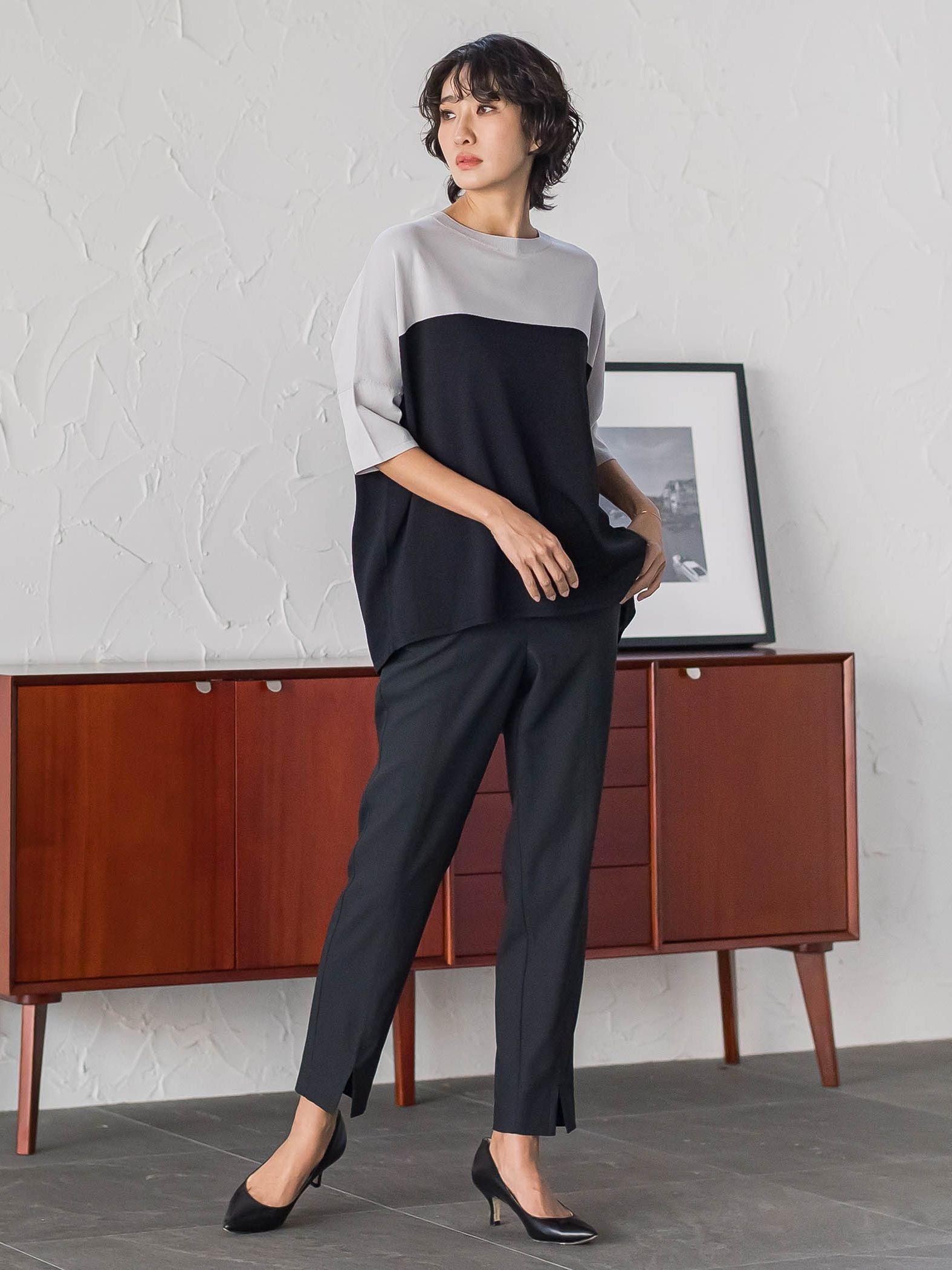 【WEB限定/大きいサイズ】マルーデデニムテーパードパンツ