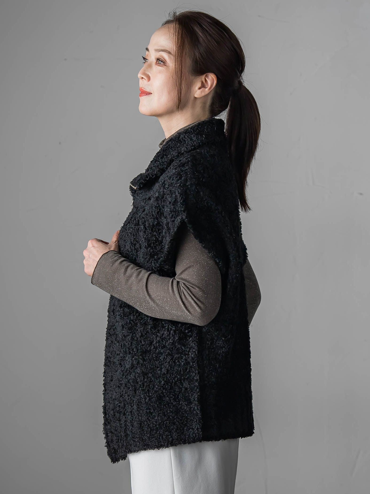 カーリングヤーンジップジレ≪手洗い可能≫