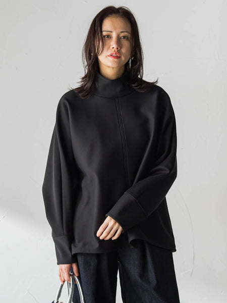 【WEB限定】裏毛布スタンドネックプルオーバー≪毛玉防止・ストレッチ≫