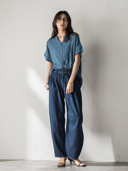 MAYSON GREY / メイソングレイ 【WEB限定】バンドカラーリネンライクシャツ≪洗濯機で洗える≫ WEB限定】バンドカラーリネンライクシャツ≪洗濯機で洗える