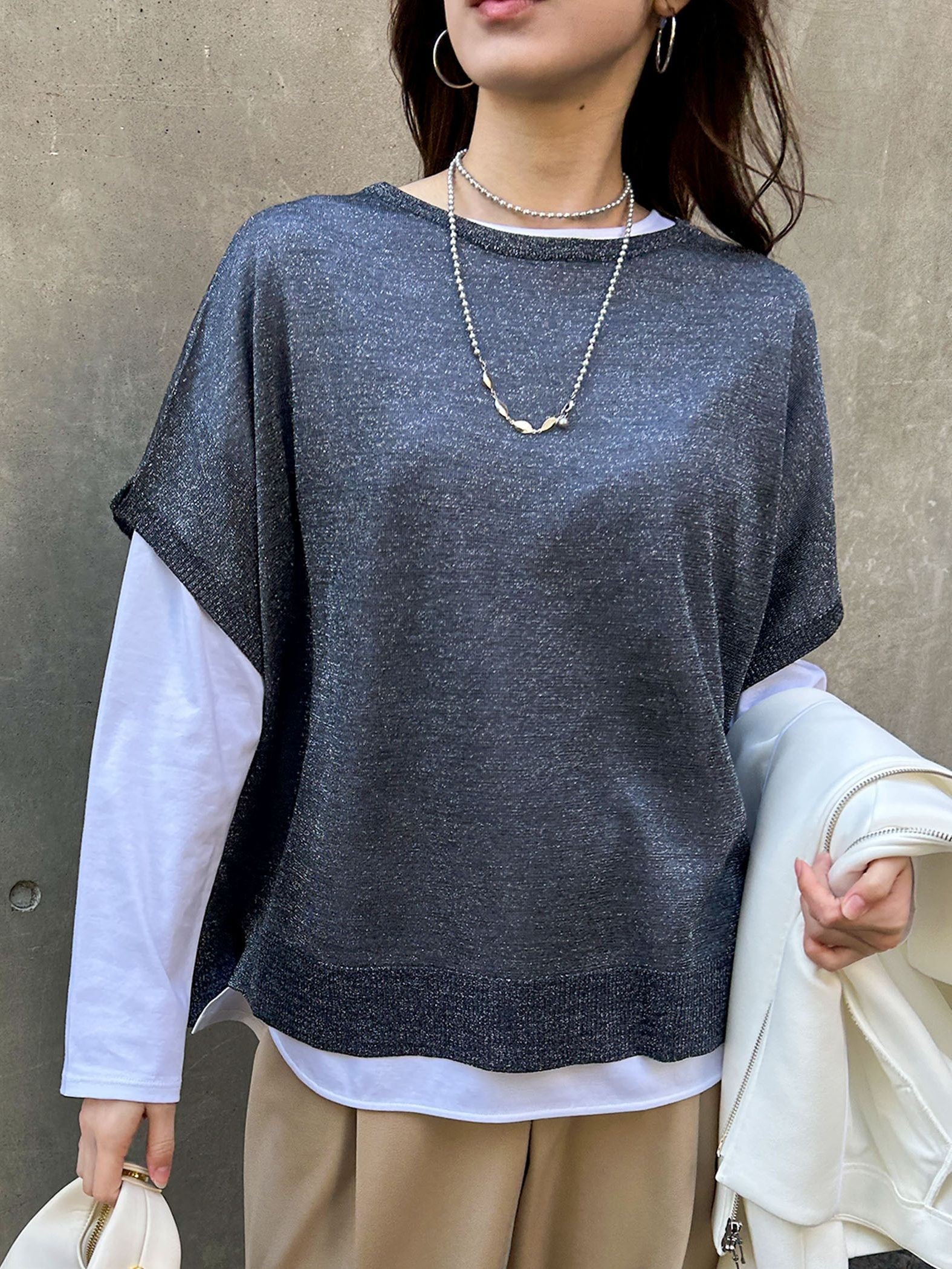 【WEB限定】ラメニットプルオーバー≪手洗い可能≫
