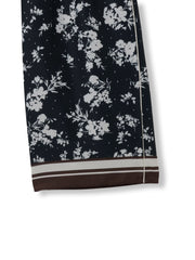 パウダーサテンパネルプリントワイドパンツ