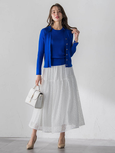 LUCINDAリブニットVカーディガン