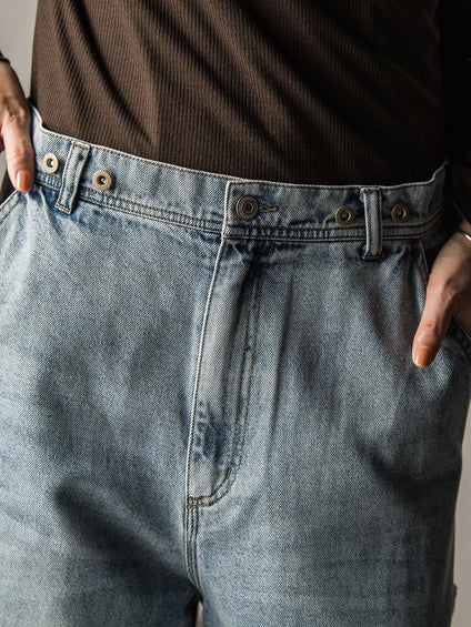 【カタログ掲載】2WAYウエストペインターデニムパンツ≪洗濯機で洗える≫