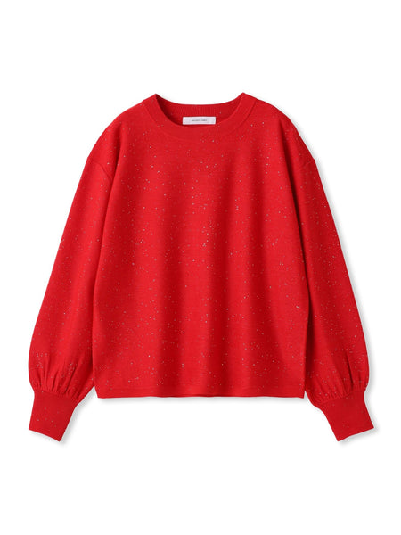 ミニスパンコールクルーネックニット≪手洗い可能≫