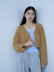 テープヤーンショート丈カーディガン