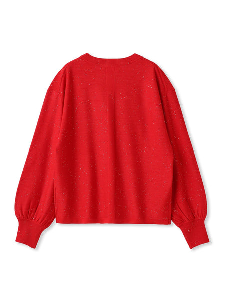 ミニスパンコールクルーネックニット≪手洗い可能≫