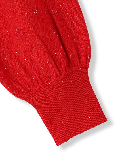 ミニスパンコールクルーネックニット≪手洗い可能≫