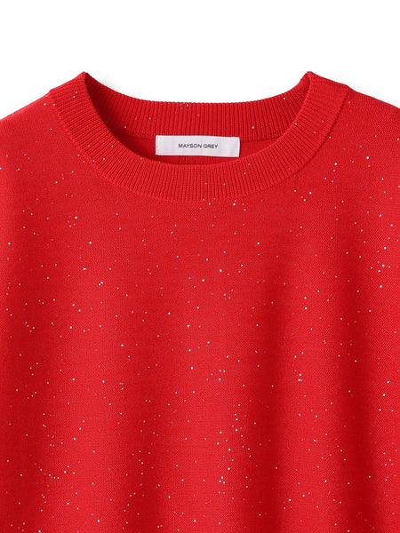 ミニスパンコールクルーネックニット≪手洗い可能≫