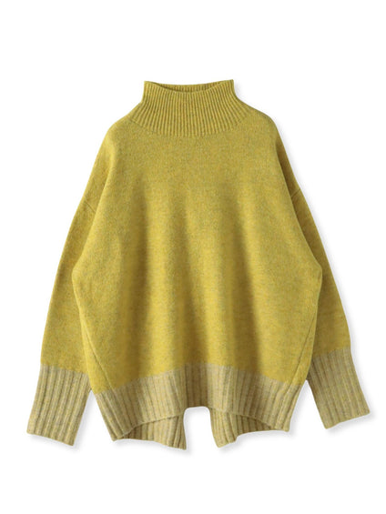 【WEB限定】”ふんわり配色の”もっちりハイネックニット