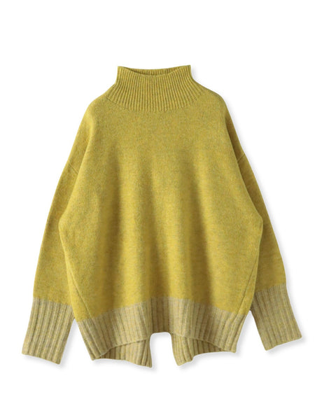 【WEB限定】”ふんわり配色の”もっちりハイネックニット