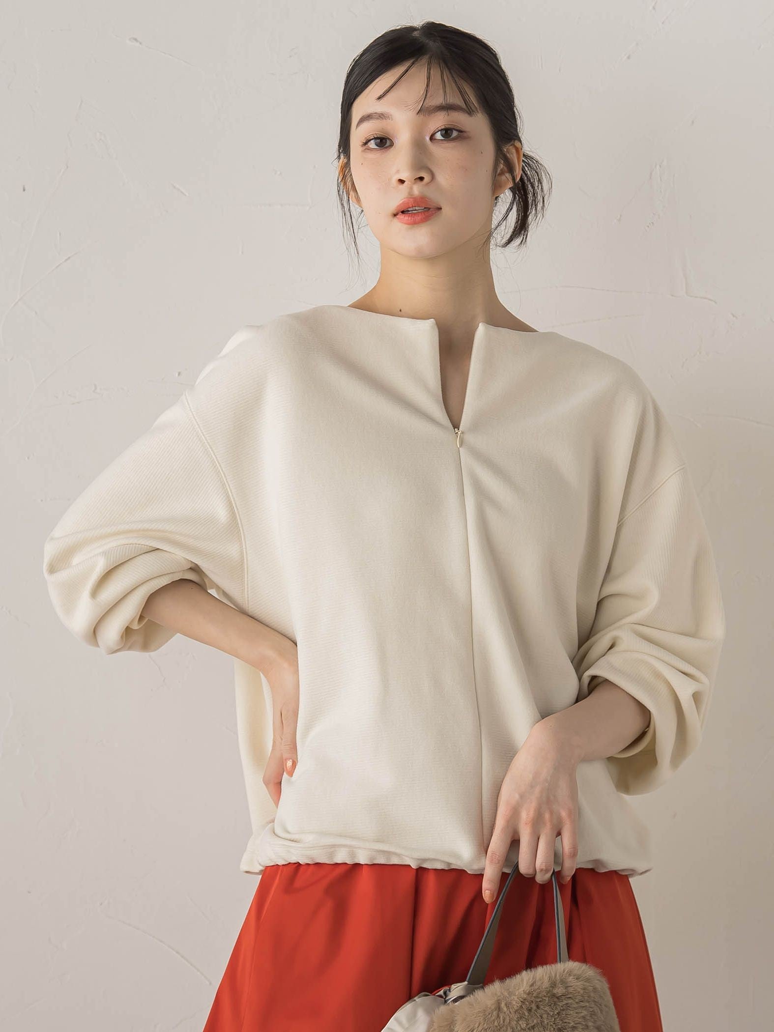 ニットコーデュロイカットソー≪手洗い可能≫