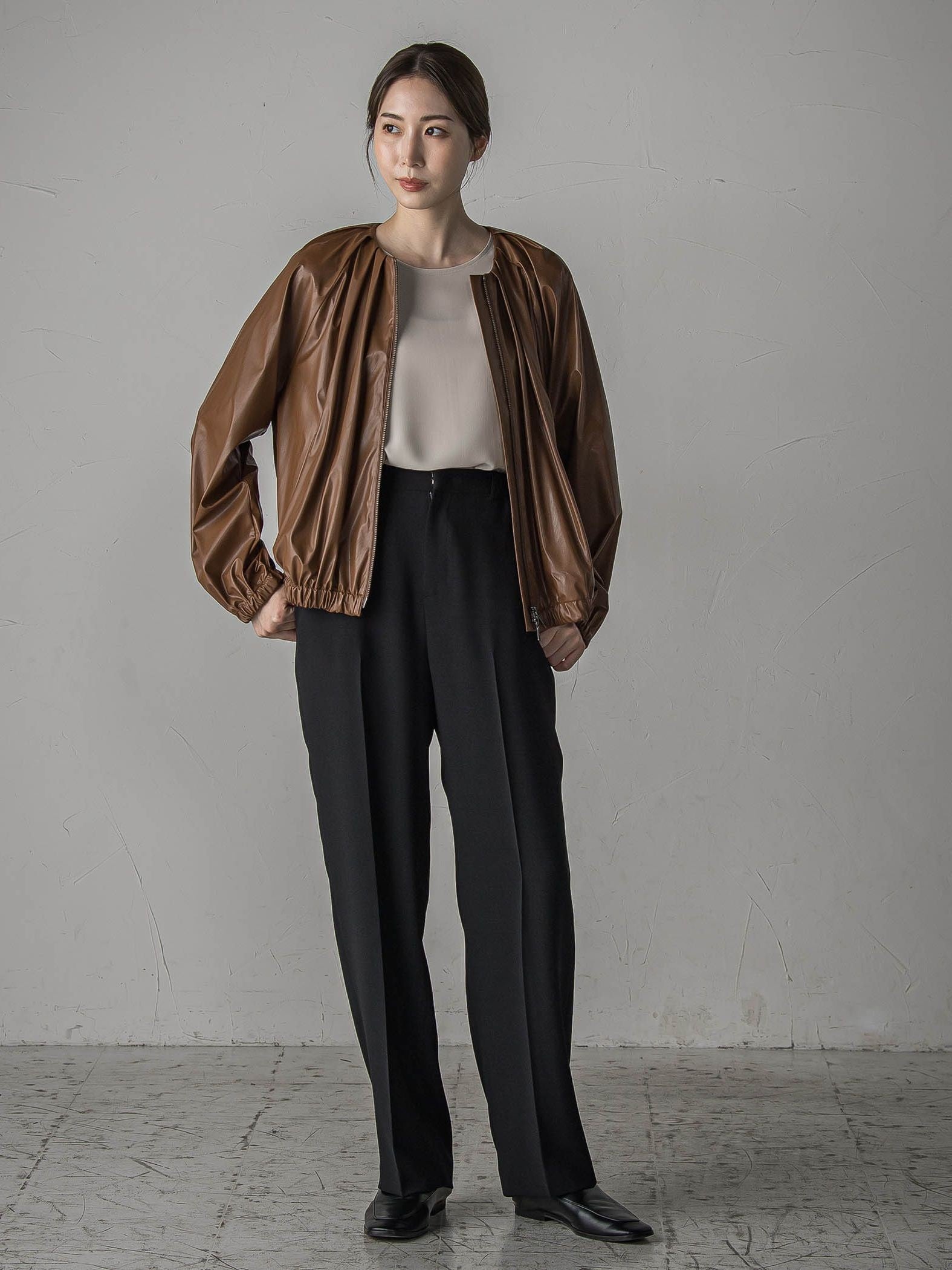 フェイクレザーブルゾン≪手洗い可能≫