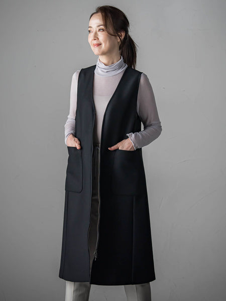 【大きいサイズ】ウールツイードボンディングジャンスカ