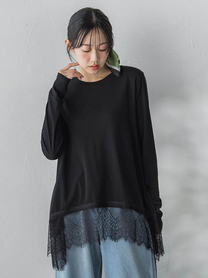 裾レーストップス≪手洗い可能≫