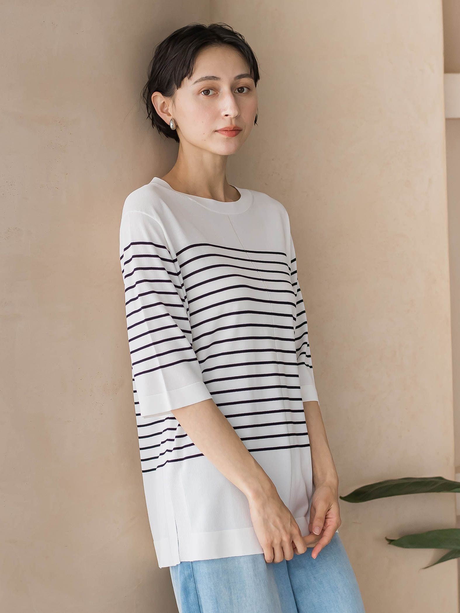 ボーダーTシャツニット