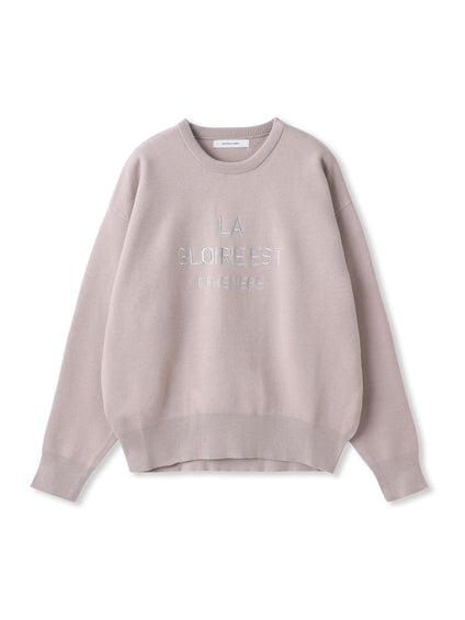 【WEB限定】刺繍ロゴニットプルオーバー≪洗濯機で洗える≫