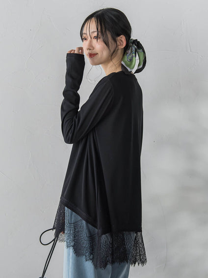 裾レーストップス≪手洗い可能≫