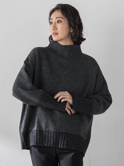 【WEB限定】”ふんわり配色の”もっちりハイネックニット