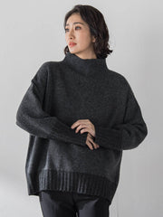 【WEB限定】”ふんわり配色の”もっちりハイネックニット