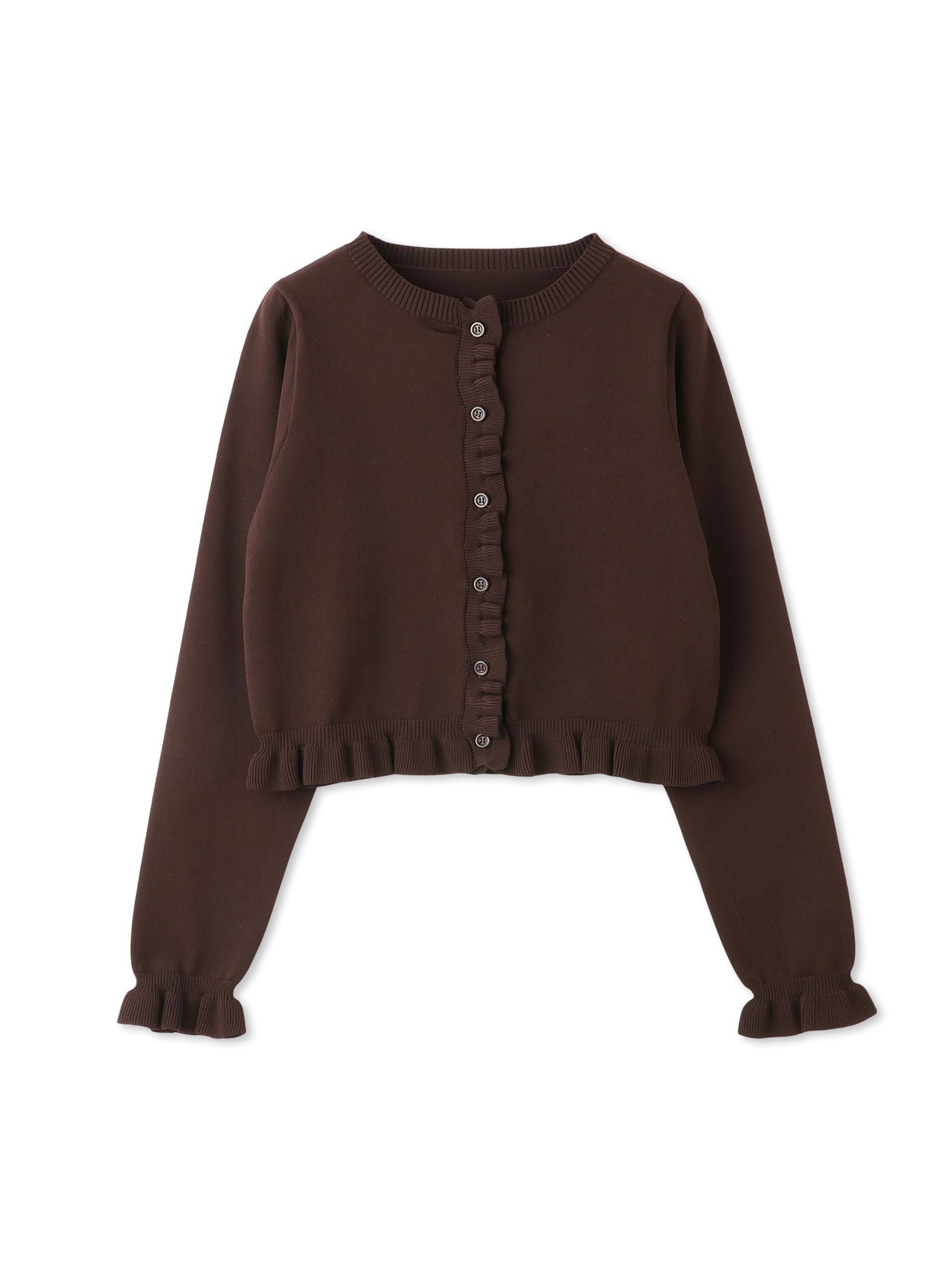 スポンディッシュニットフリルカーディガン≪手洗い可能≫