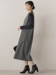 袖ボタンランダムリブニット≪手洗い可能≫