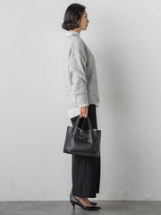 【VIOLAd'ORO】スタッズ付きWフェイスレザートートバッグ