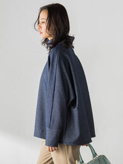 【WEB限定】裏毛布スタンドネックプルオーバー≪毛玉防止・ストレッチ≫