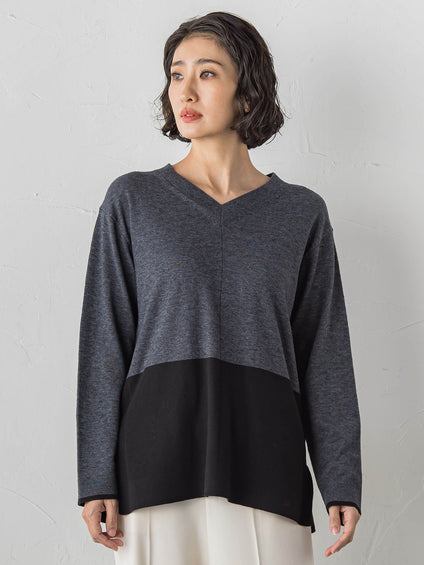 ファインウールVネックニット