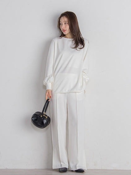 ポンチサイドスリットワイドパンツ≪セットアップ対応/手洗い可能≫