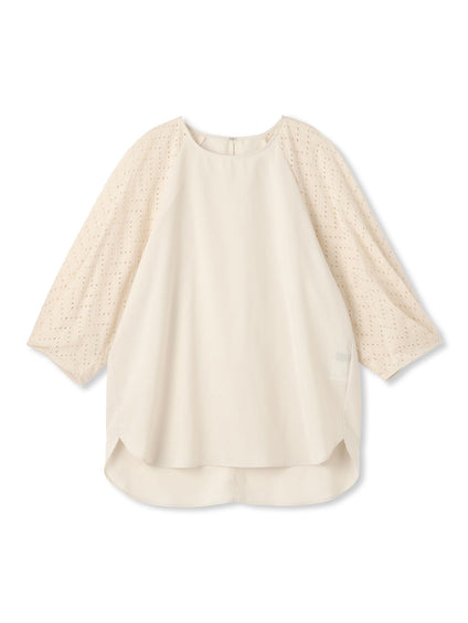 【WEB限定】ローンレース切り替えブラウス