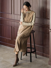 袖ボタンランダムリブニット≪手洗い可能≫