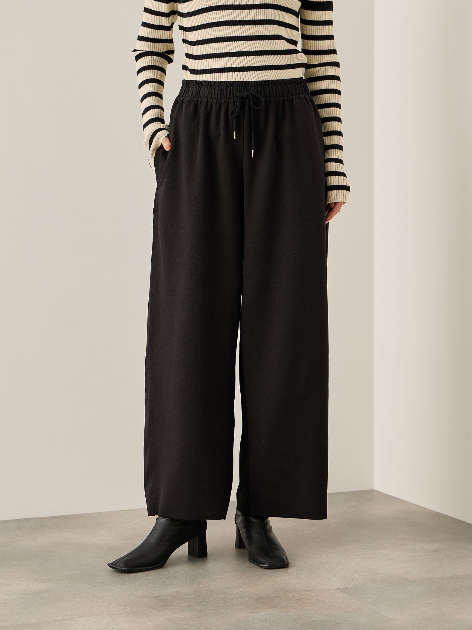 カットジョーゼットイージーワイドパンツ≪手洗い可能≫