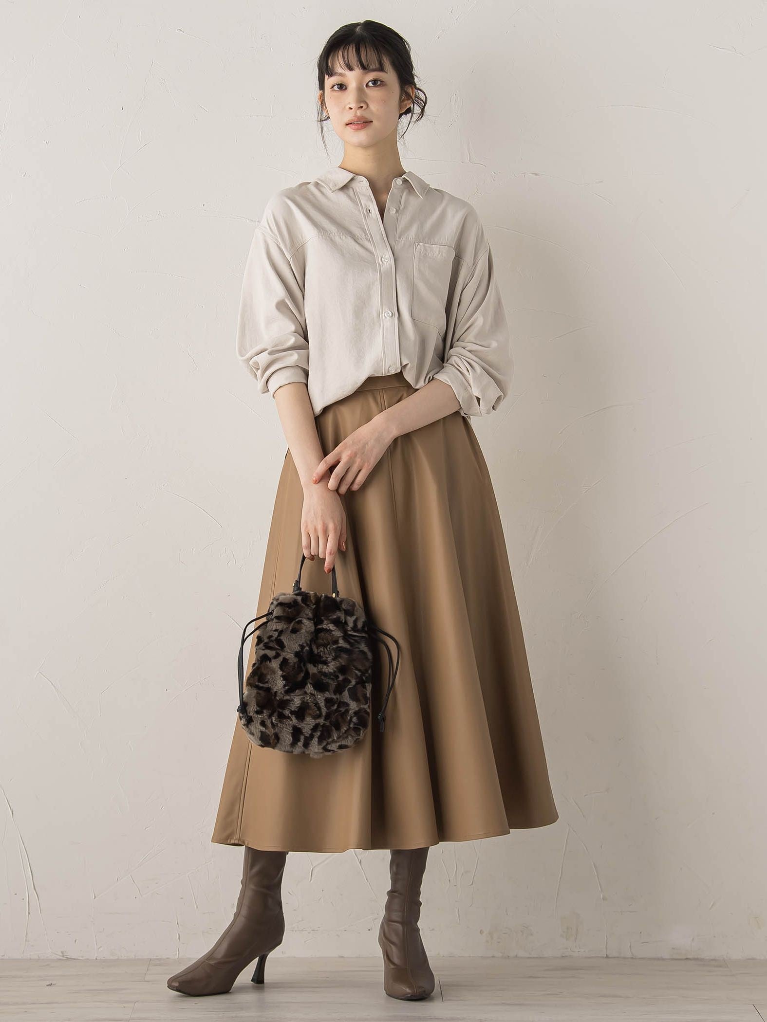 レザーライクスカート≪洗濯機で洗える≫