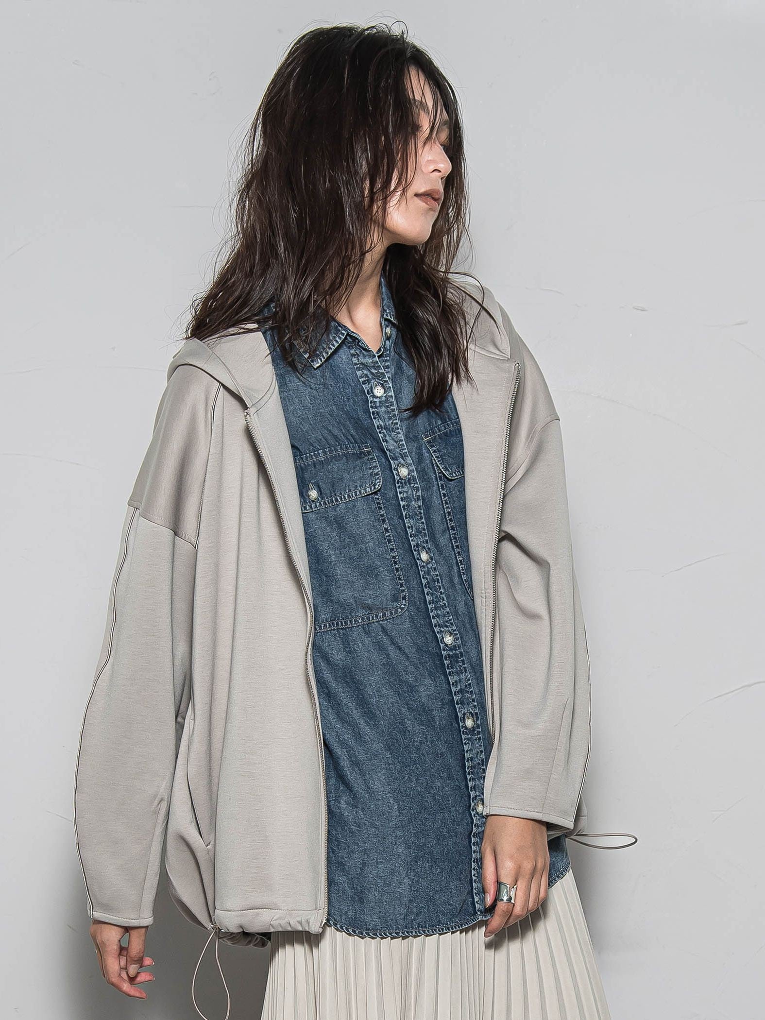 【WEB限定】フードジップダンボールパーカー≪手洗い可能≫