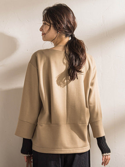 【WEB限定】《暖色美》裏起毛Vネックトップス≪手洗い≫