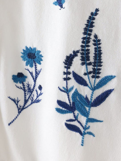 ハーブ刺繍カーディガン≪手洗い可能≫