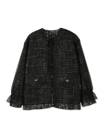 チュールレイヤーセットツィードジャケット