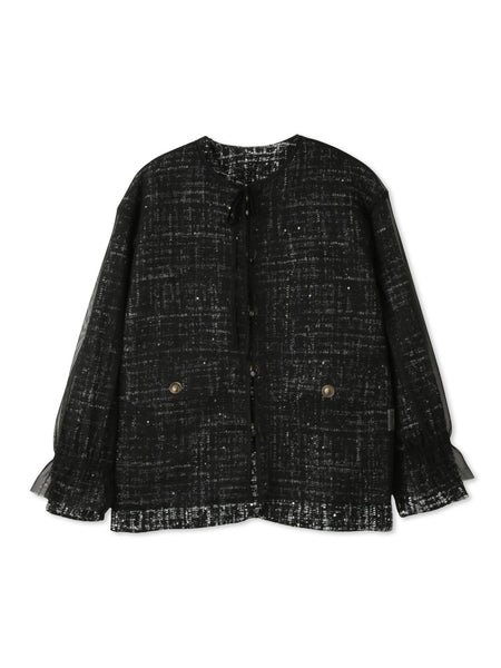 チュールレイヤーセットツィードジャケット