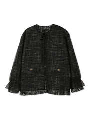 チュールレイヤーセットツィードジャケット