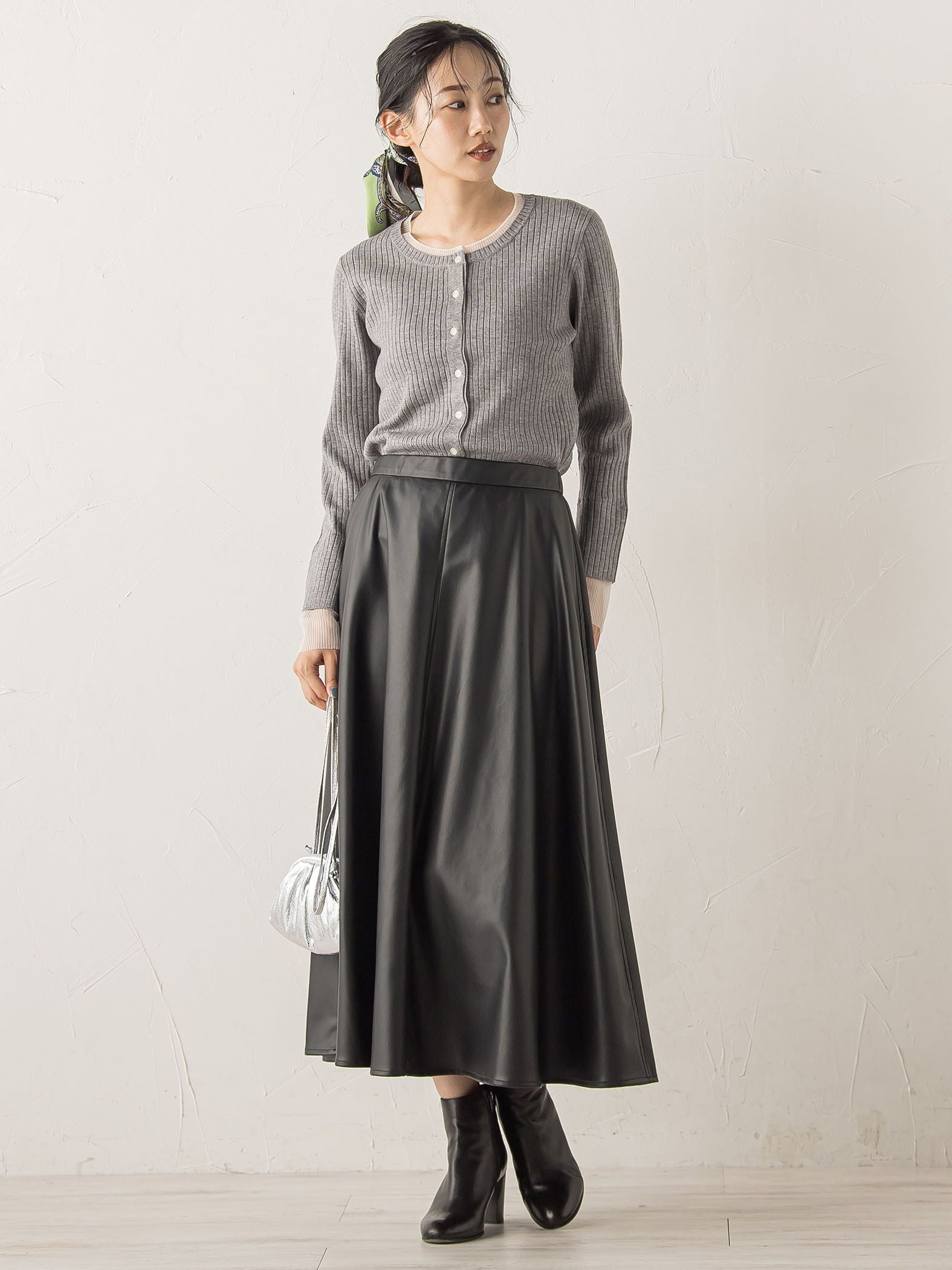 シアー切替えRIBニット≪手洗い可能≫